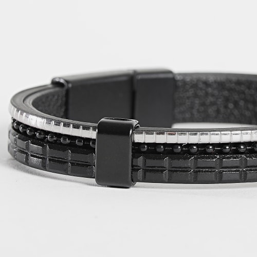 Bracelet Noir Argenté