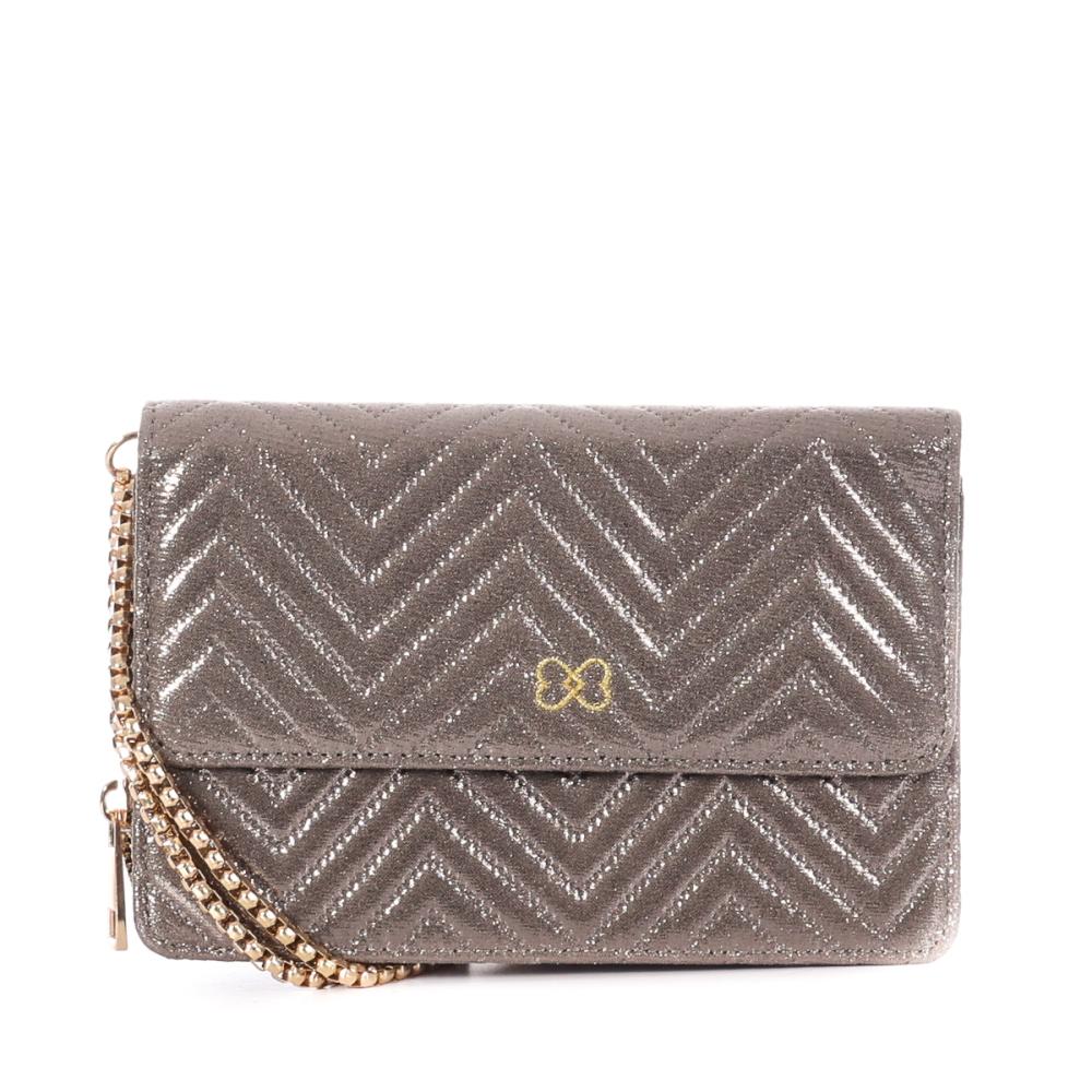 Stella Green Sac à Bandoulière Gris Métallique Femme Stella Green Chevron