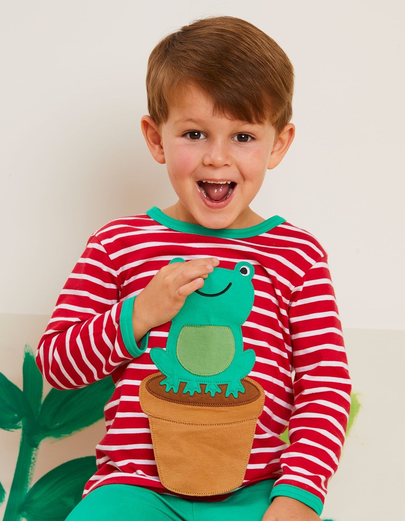Toby Tiger Langarmshirt Frosch-Applikation