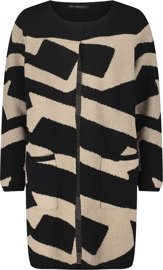 Betty Barclay Strickjacke Lang Black-beige