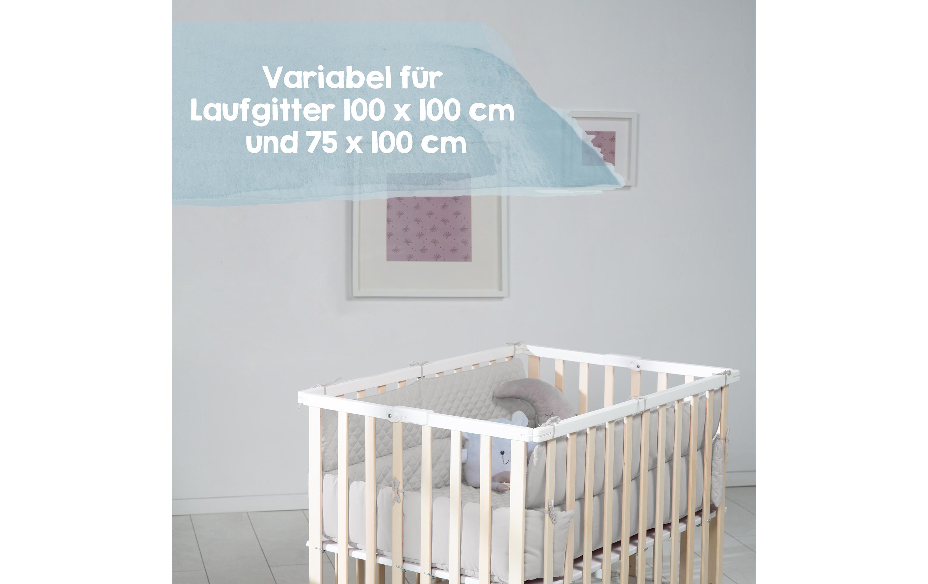 Laufgittermatte universal Silbergrau 75 - 100 x 100 cmLaufgittereinlage für 2 Laufgittergrössen