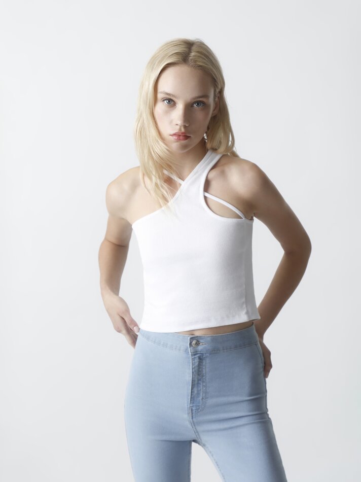 Calça jeans jegging - Azul claro
