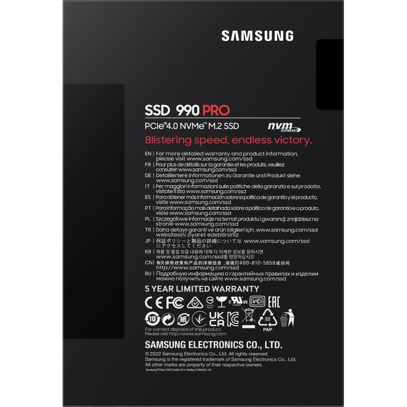 Samsung 990 PRO 4 To M.2 PCI Express 4.0 NVMe V-NAND TLC
