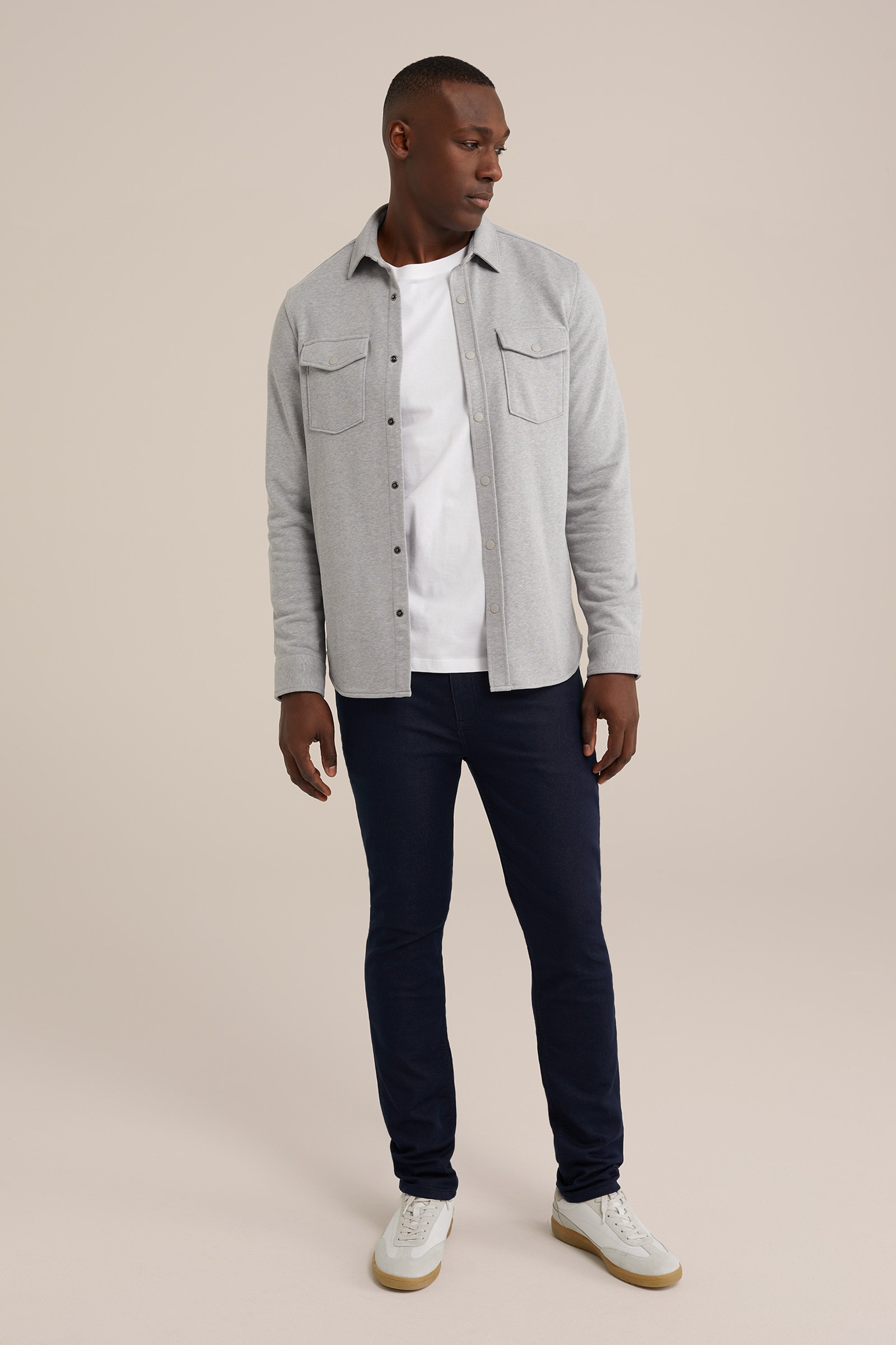 slim fit broek van jog denim Fundamentals Donkerblauw