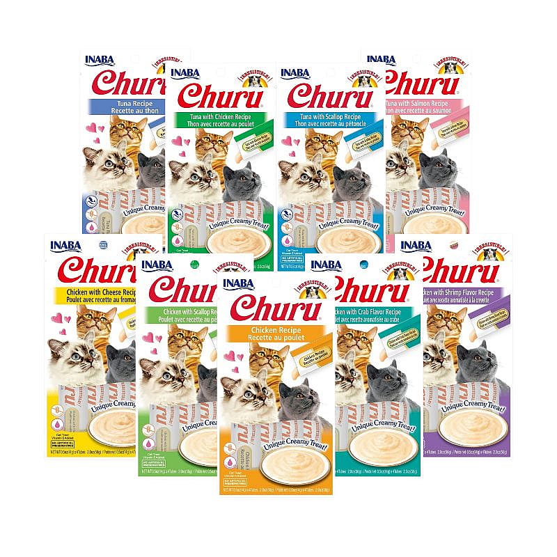 Churu Vloeibare Snacks Kat 4 stuks | Kip en Garnaal | 13731.5