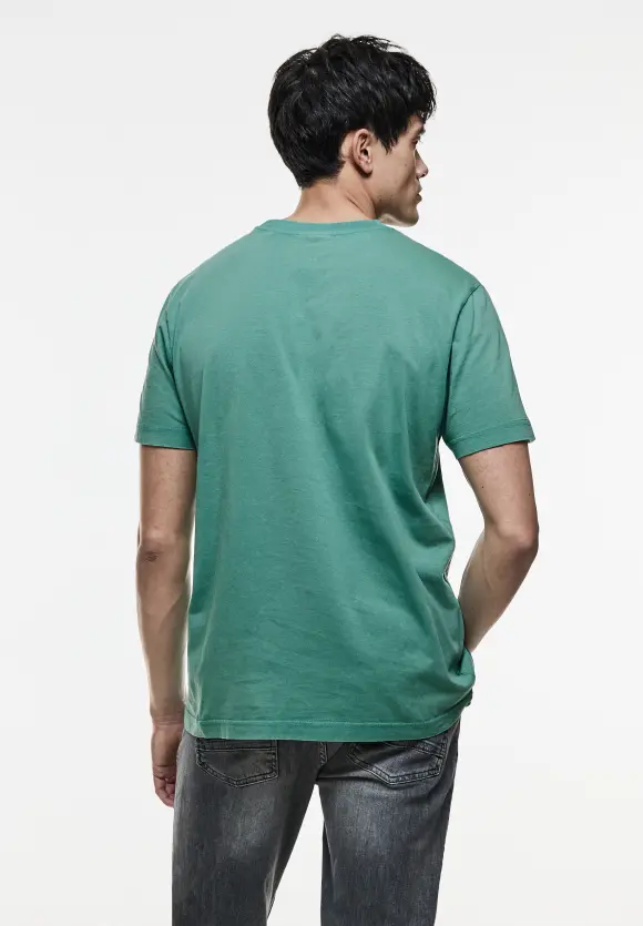 T-Shirt in washed Optik - light urban green