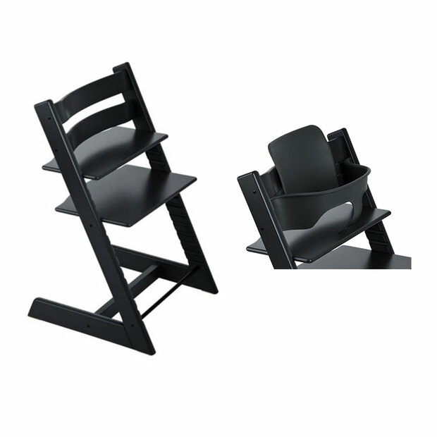 Chaise haute TRIPP TRAPP + BabySet Noir - STOKKE