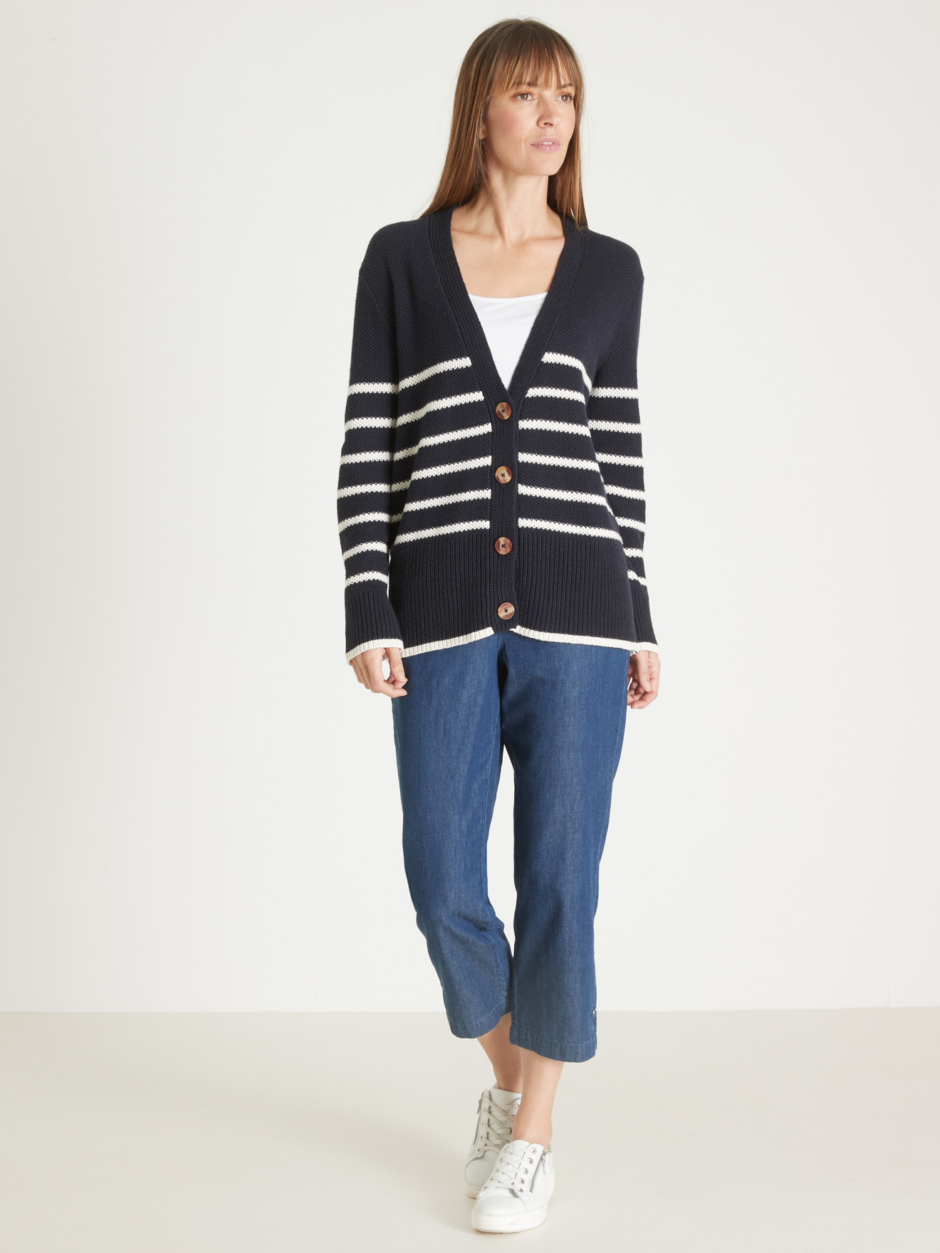 Gilet rayé manches longues