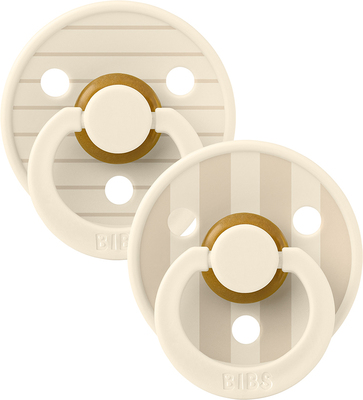 BIBS Studio Colour Smokk 2-Pack Lateks Str 1 Rund, Pin/Ivory Vanilla Mix