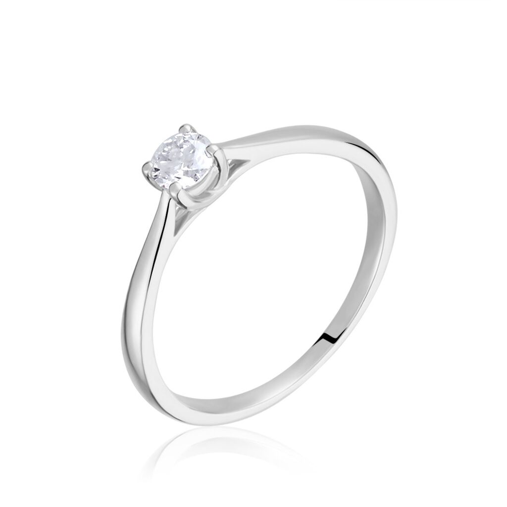 Bague Solitaire Or Blanc Aphrodite Diamant