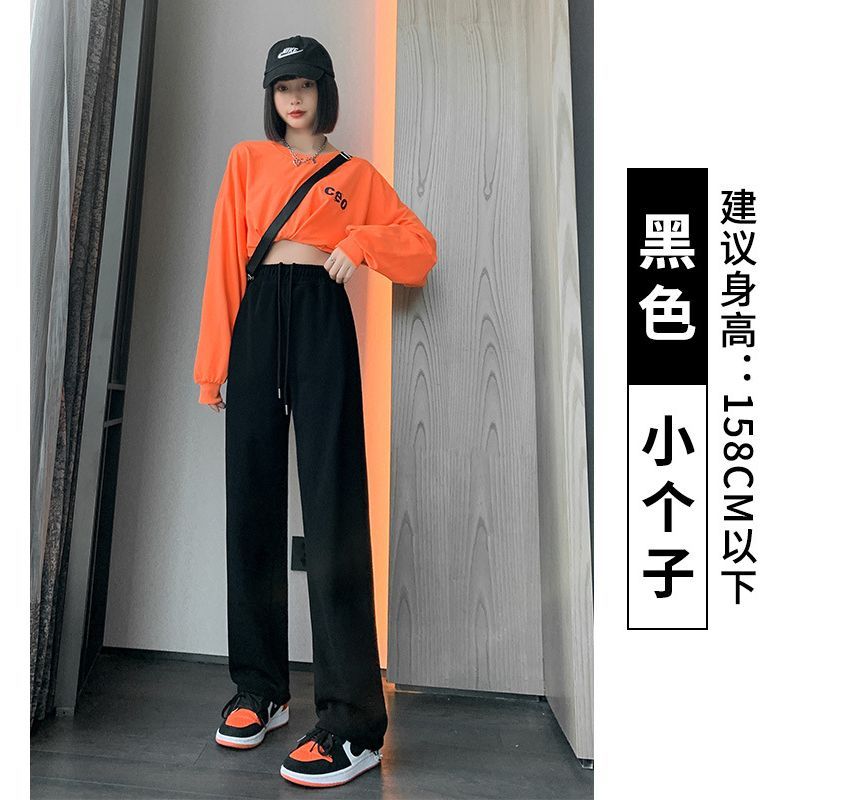 Dovitade - Hoge taille effen harem joggingbroek met trekkoord (verschillende ontwerpen)