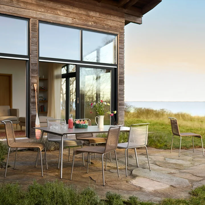 FDB Møbler - M20L Teglgård Lounge Sessel Outdoor, Kordel braun