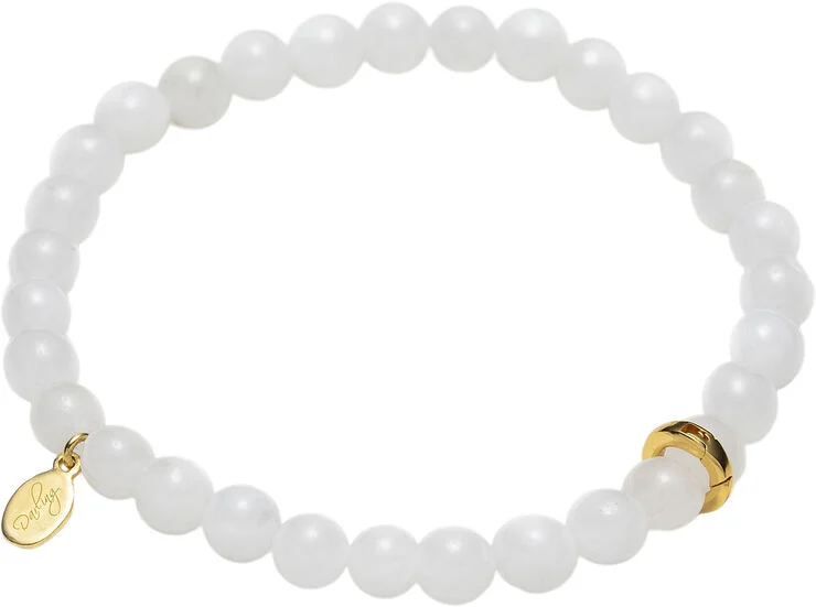 With love darling White Chalcedony Bracelet Vermeil