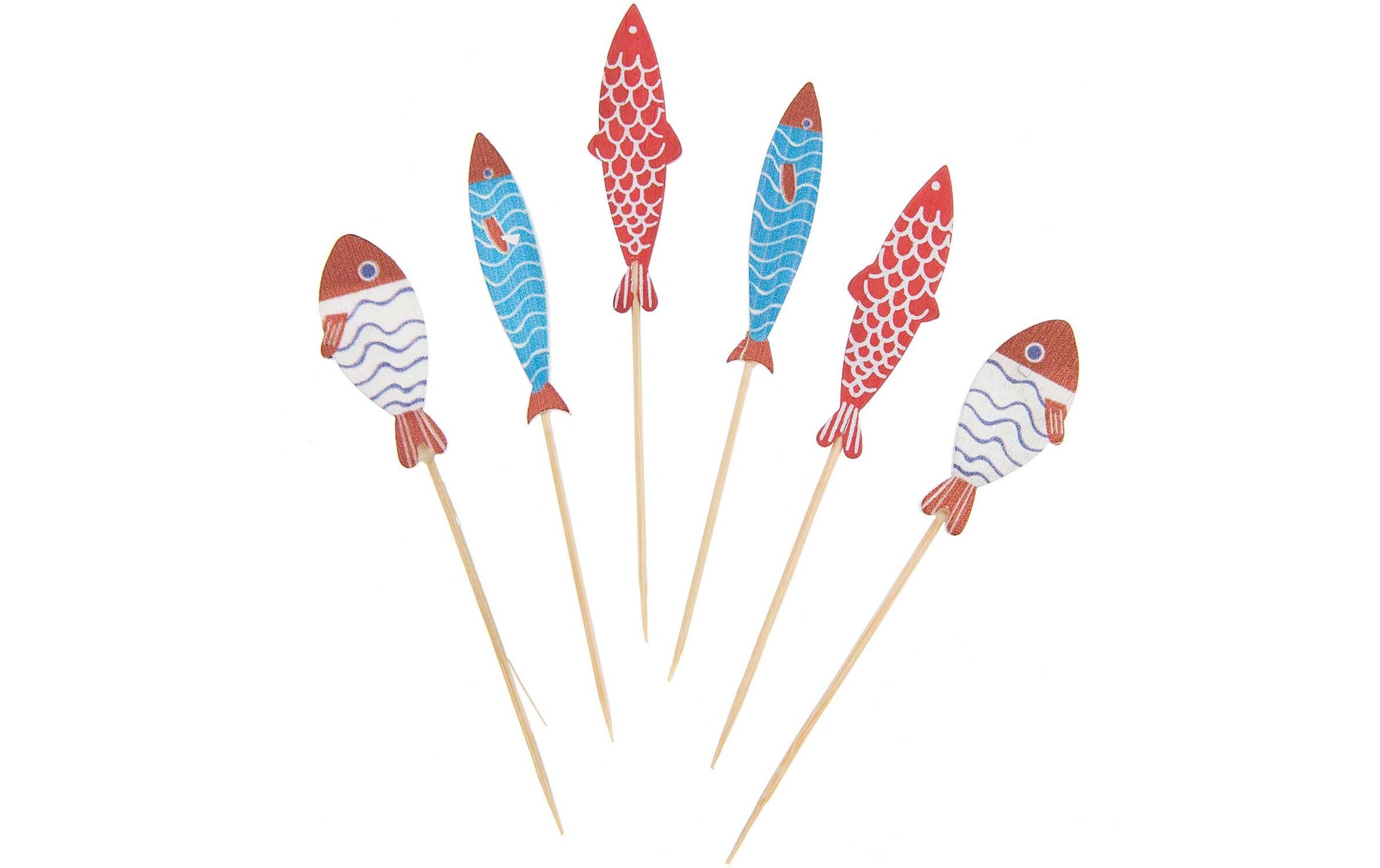 Einweg-Party-Piekser Fische 6 Stück WeissApéro Sticks
