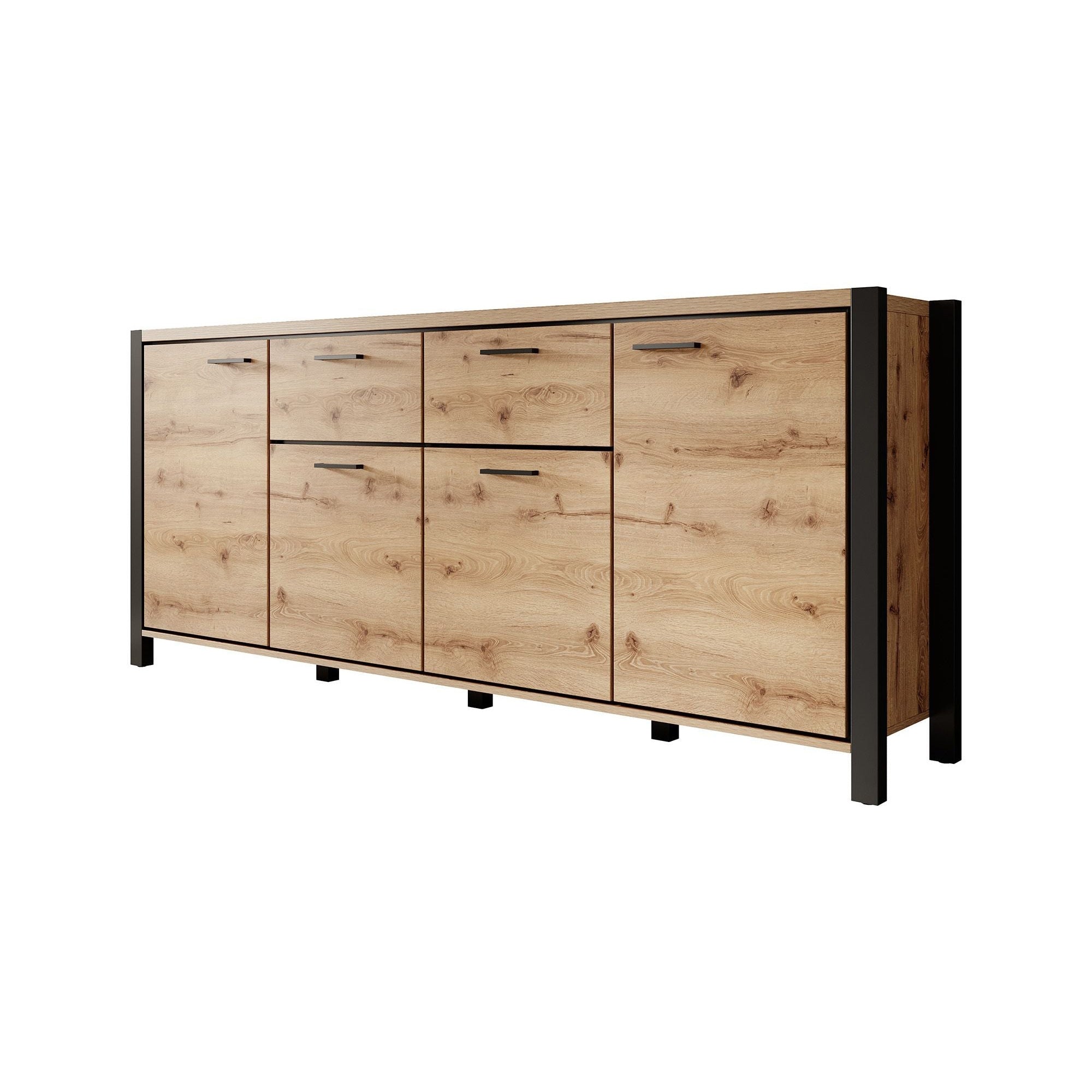 Acapulco - Dressoir - Eiken/zwart - 213x41x91 cm