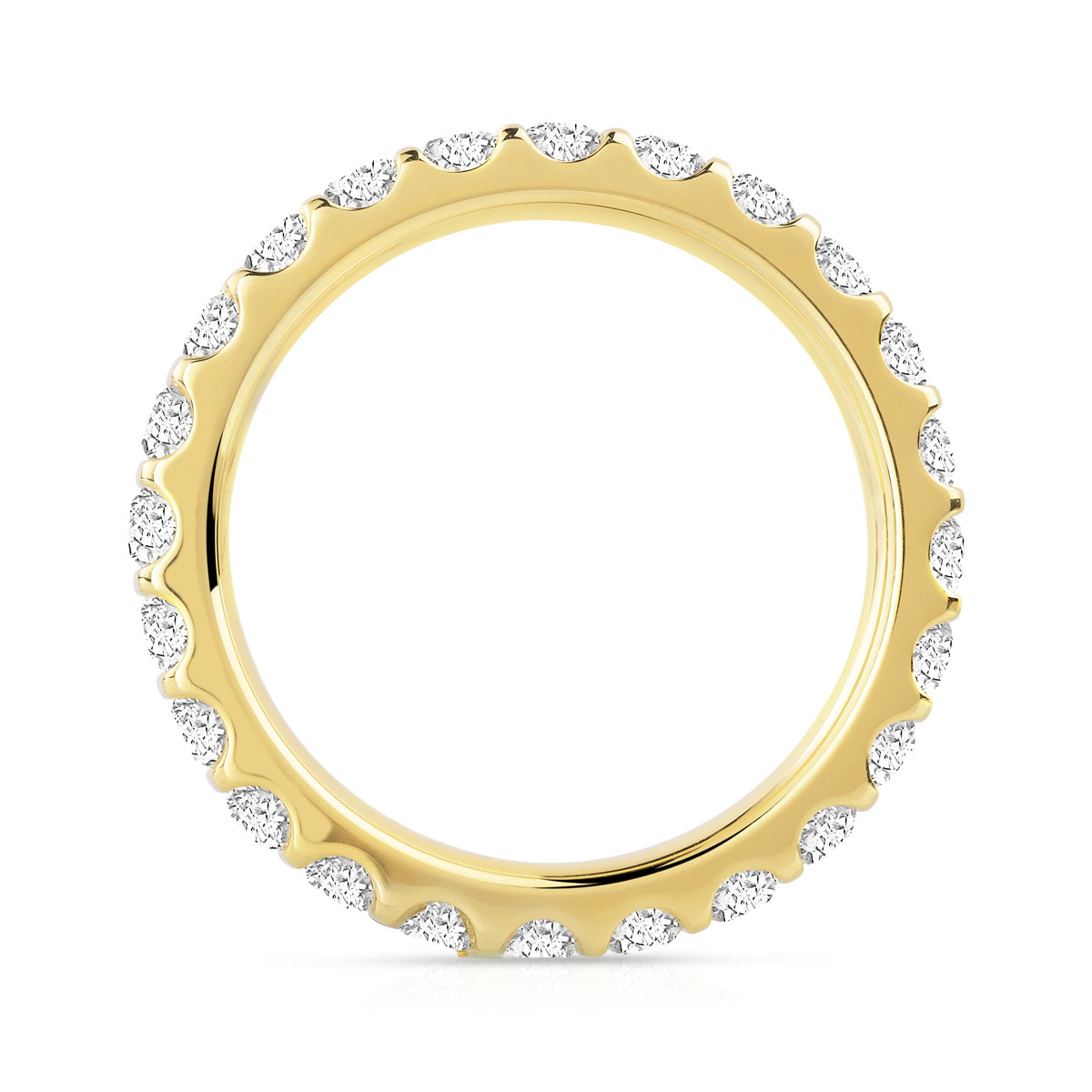 Alliance or 750 jaune diamants synthétiques 1 carat