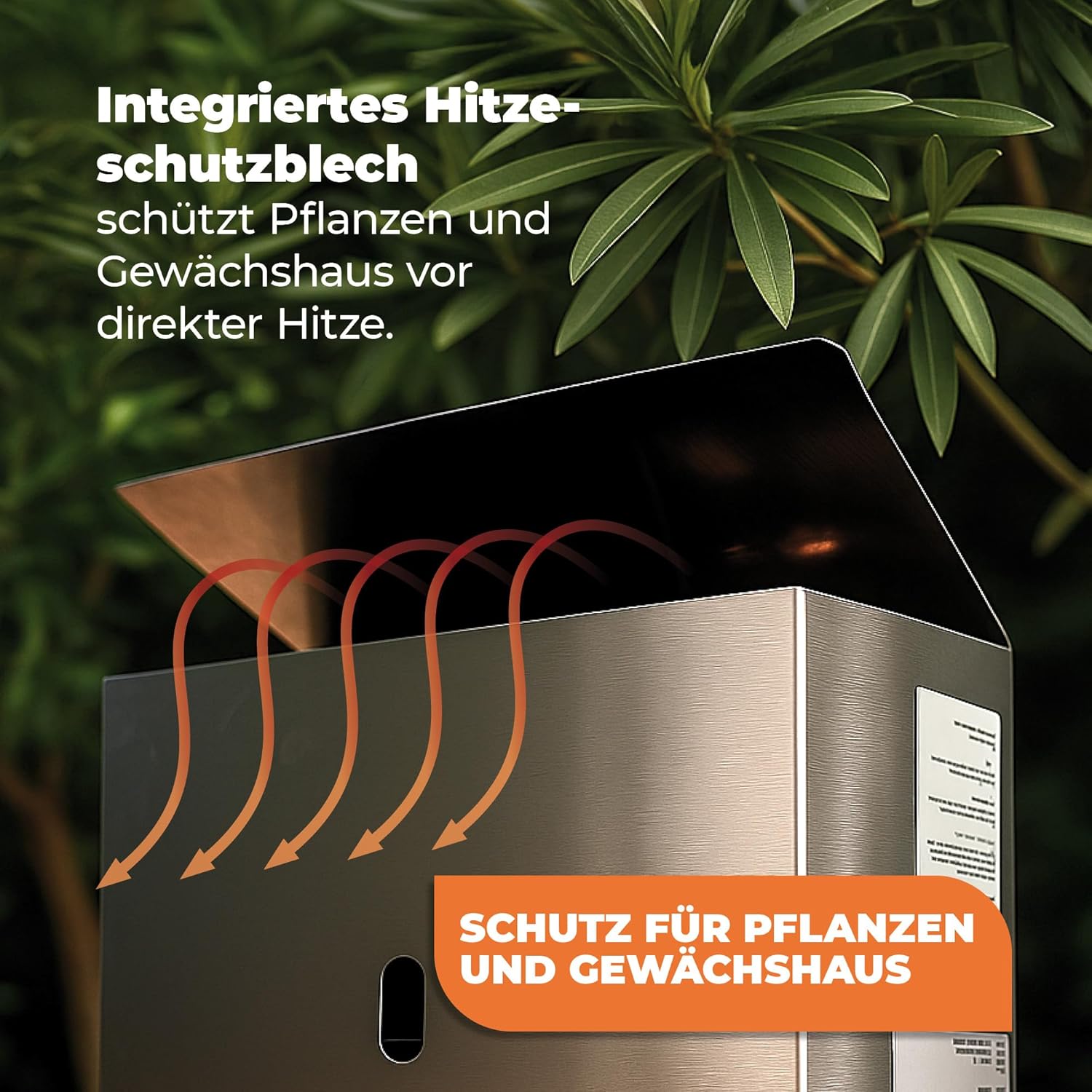 Bio Green Gas-gewächshausheizung EcoPilot, 4500 Watt, Silber, Thermostat-Regelbereich: 0° – 20° C, Edelstahl, Outdoor, Gas, 38x17x40 cm, für Gewächshäuser bis 22m², Bodenmontage