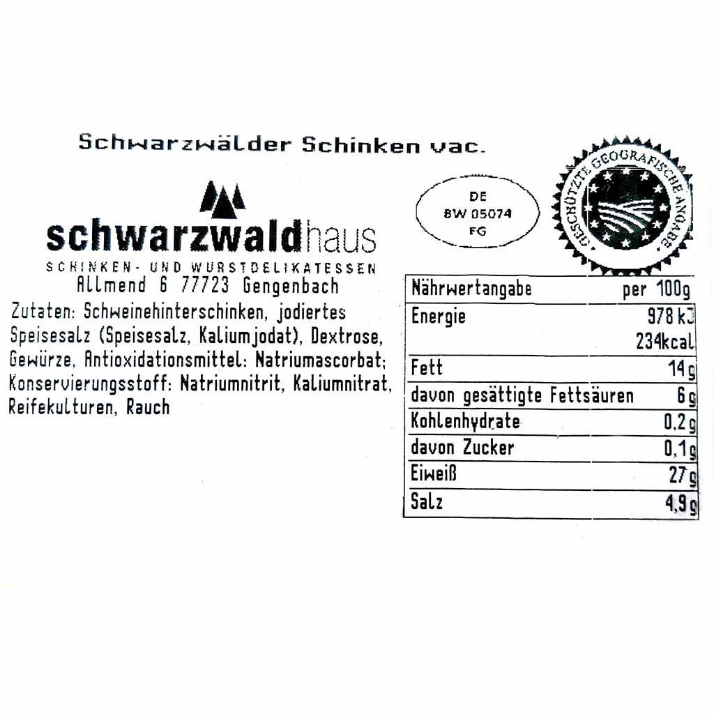Schwarzwaldhaus Schwarzwälder Schinken mind 300g MHD:21.2.25