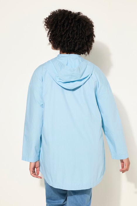 Jacke, oversized, Kapuze, Zipper, Langarm