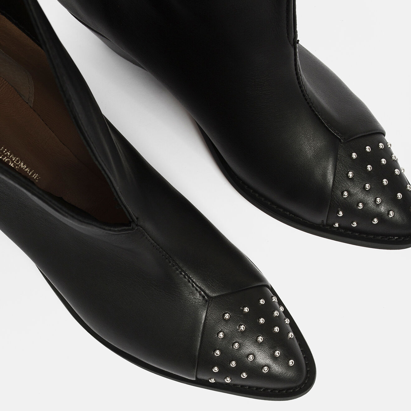 L37 Bottines en Cuir grainé Frontier Jet noires - Talon 5 cm