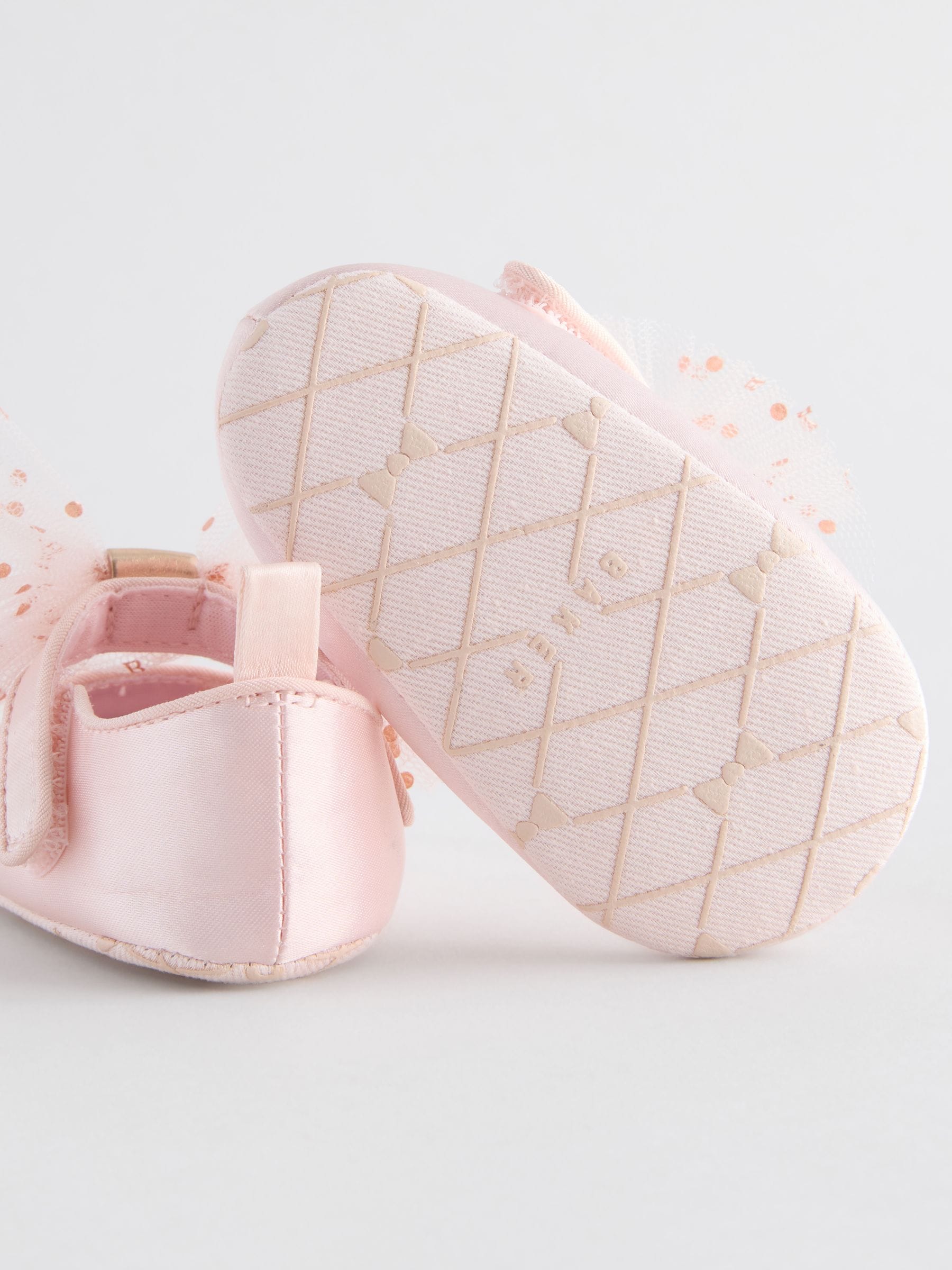 Roze/roze - Baker by Ted Baker babyslofjes met strik voor meisjes