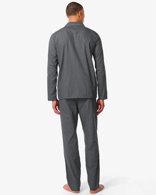 pyjama homme à carreaux popeline noir