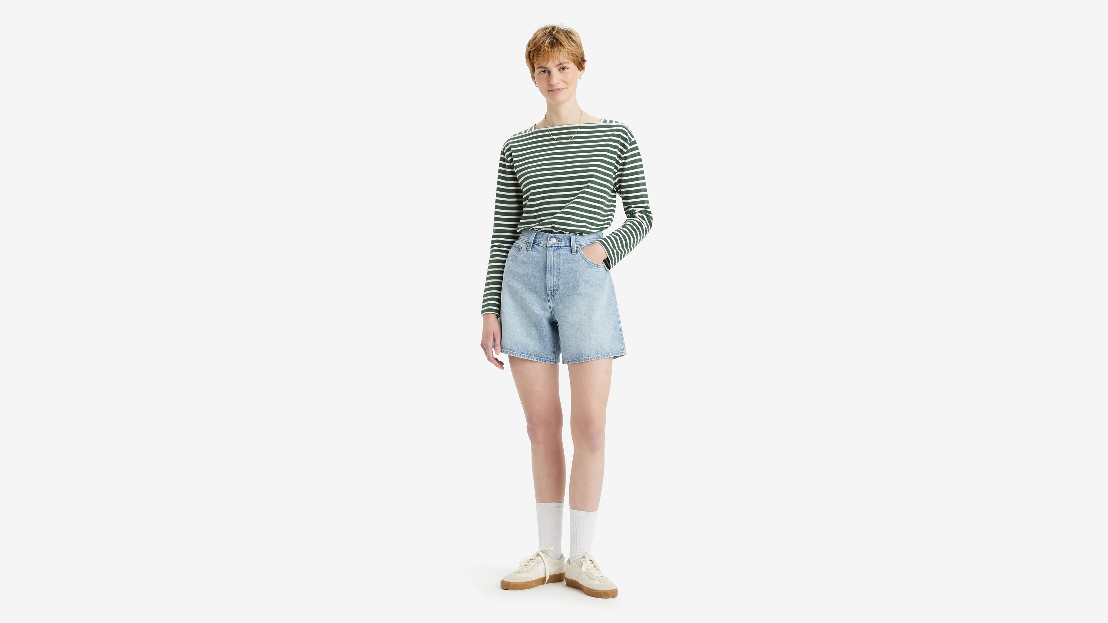 Short Baggy taille haute - Far And Wide Short - Bleu