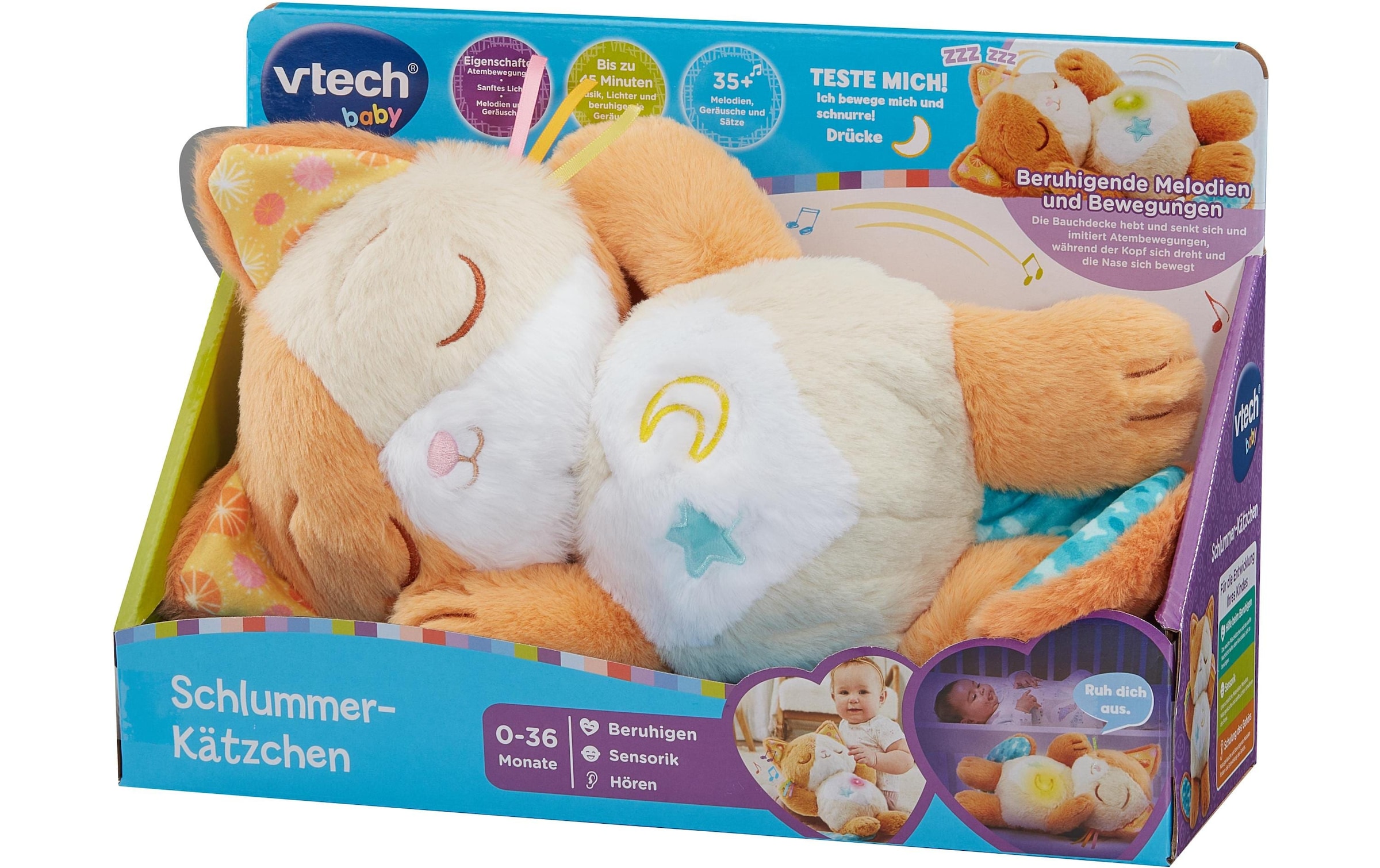 Vtech® Plüschfigur »Schlummer-Kätzchen -DE-« Sterntaste für Timer und verschiedene Klänge