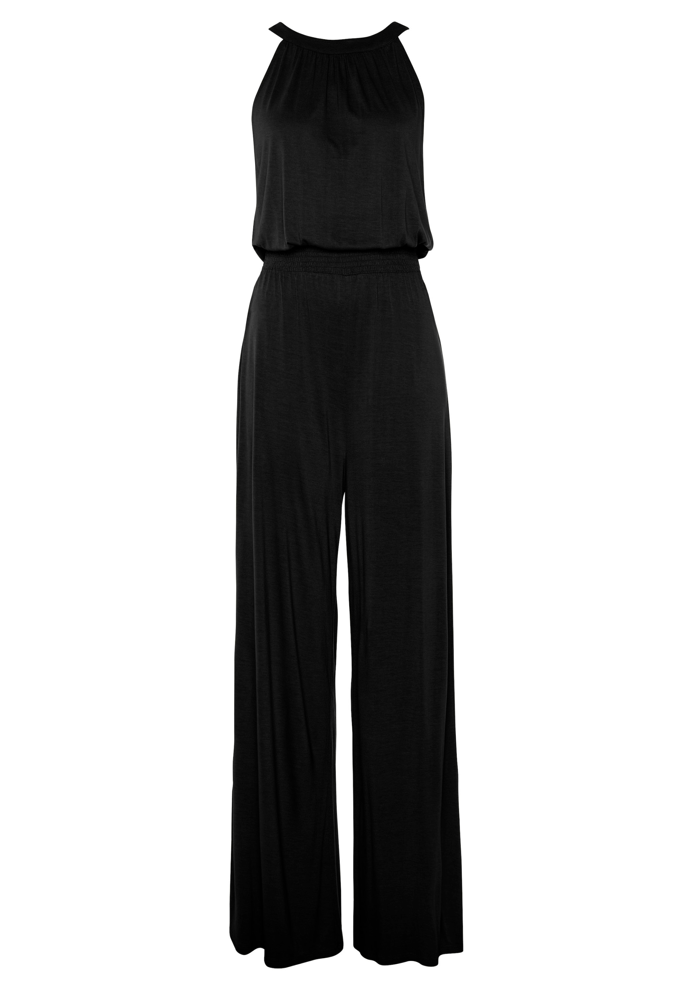 s.Oliver Overall , mit breitem Smokeinsatz, langer Jumpsuit aus Viskosejersey