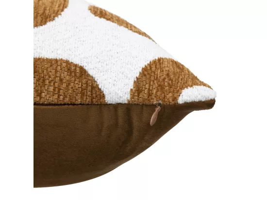 Coussin décoratif jacquard chenille Marron Caramel 40 x 40 cm