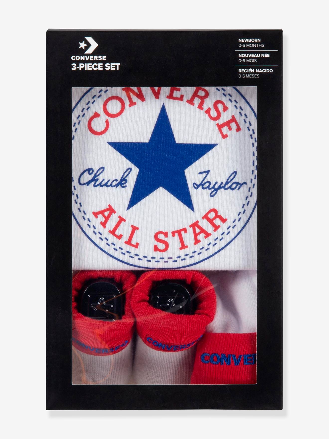 Conjunto de 3 peças: body + chapéu + meias, CONVERSE vermelho