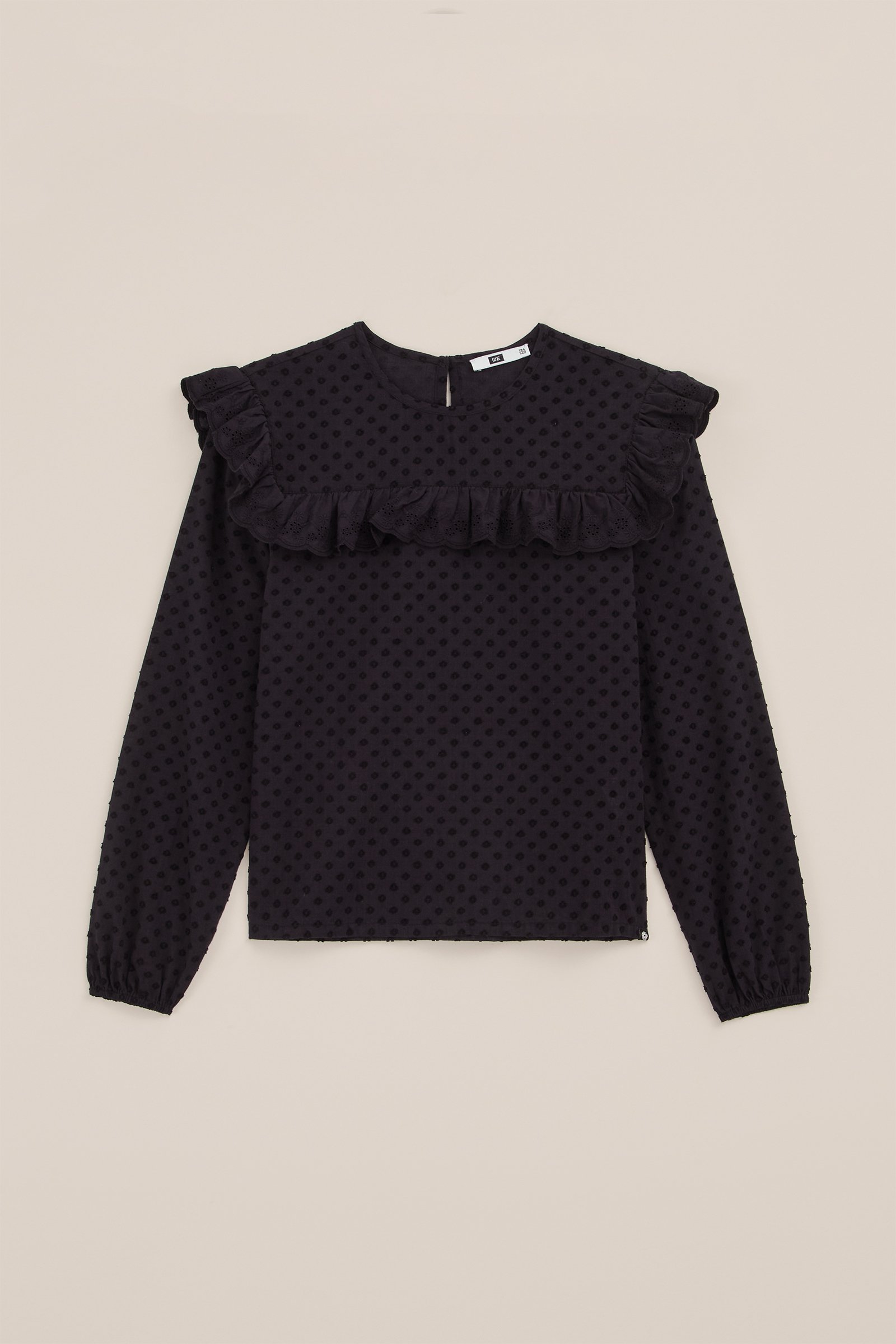 Meisjes blouse met structuur WE Fashion Zwart