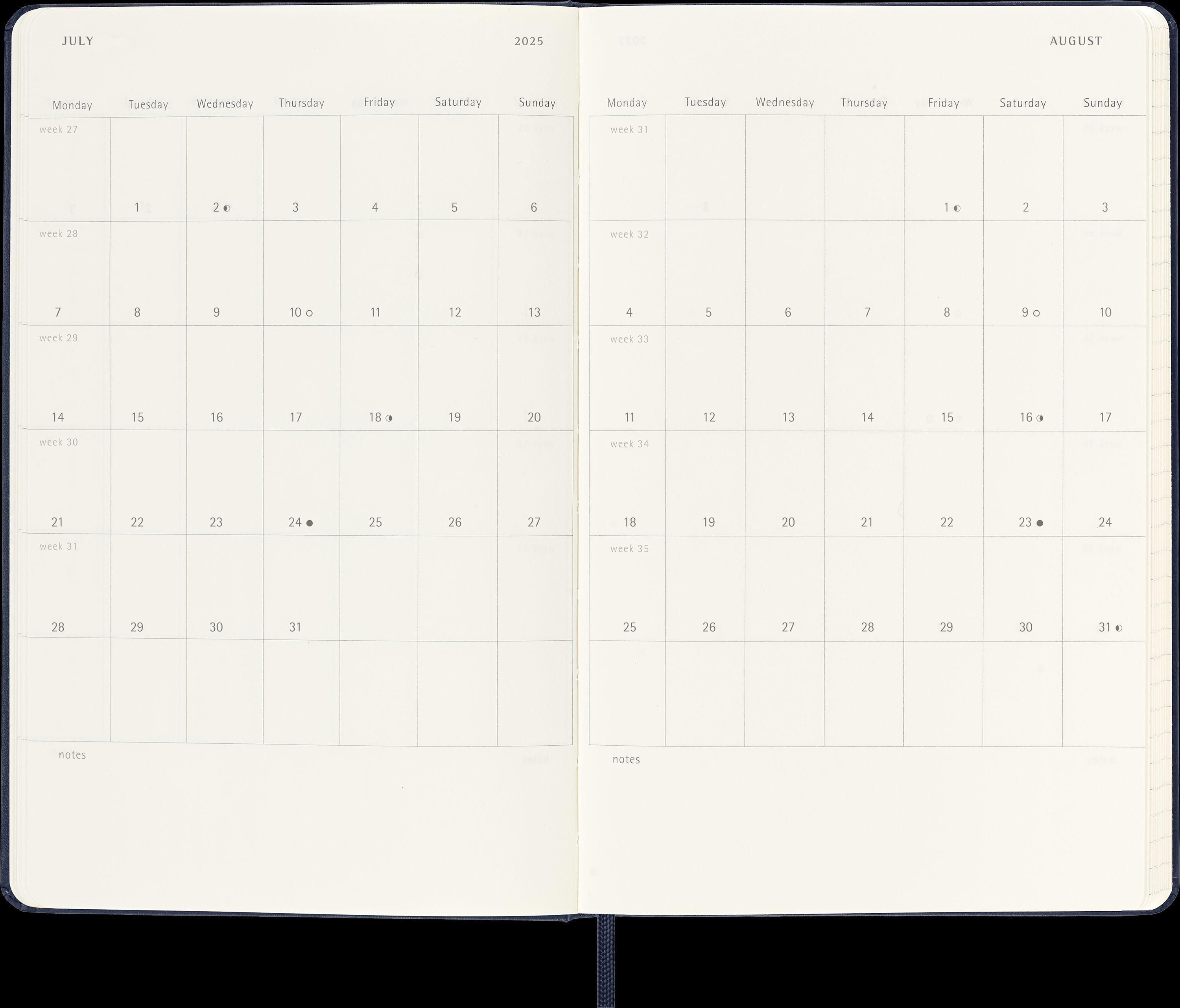 Moleskine 18 Monate Wochenkalender 2024/2025, L/A5