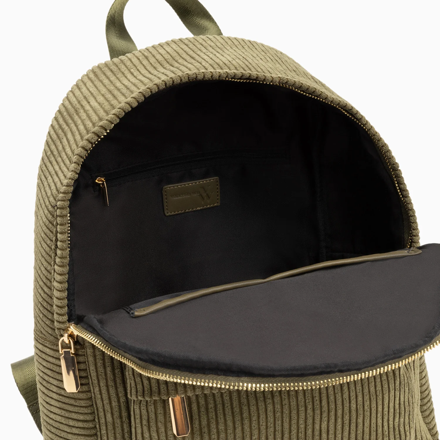 Sacs à dos -Sac à dos Yara kaki en velours côtelé