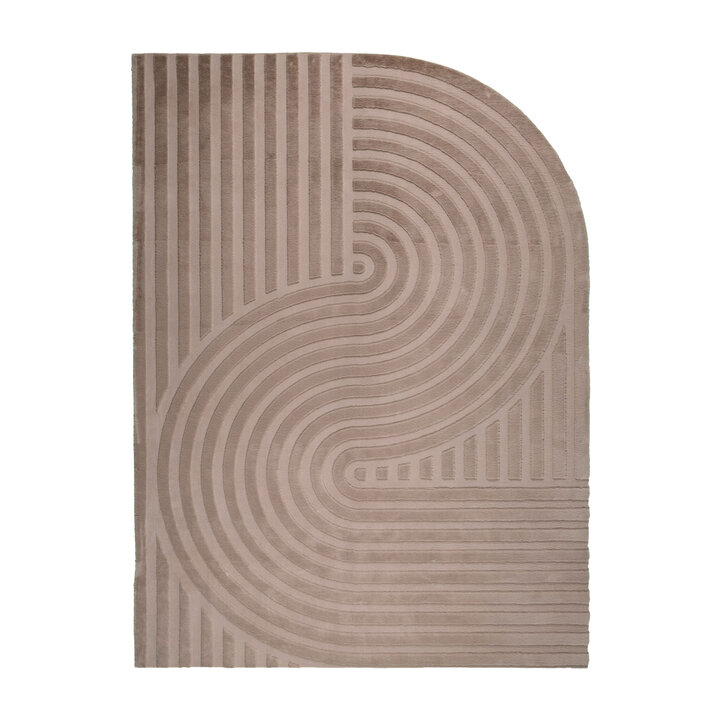 Organisch Vloerkleed - Flowy Arch Taupe | Wasbaar