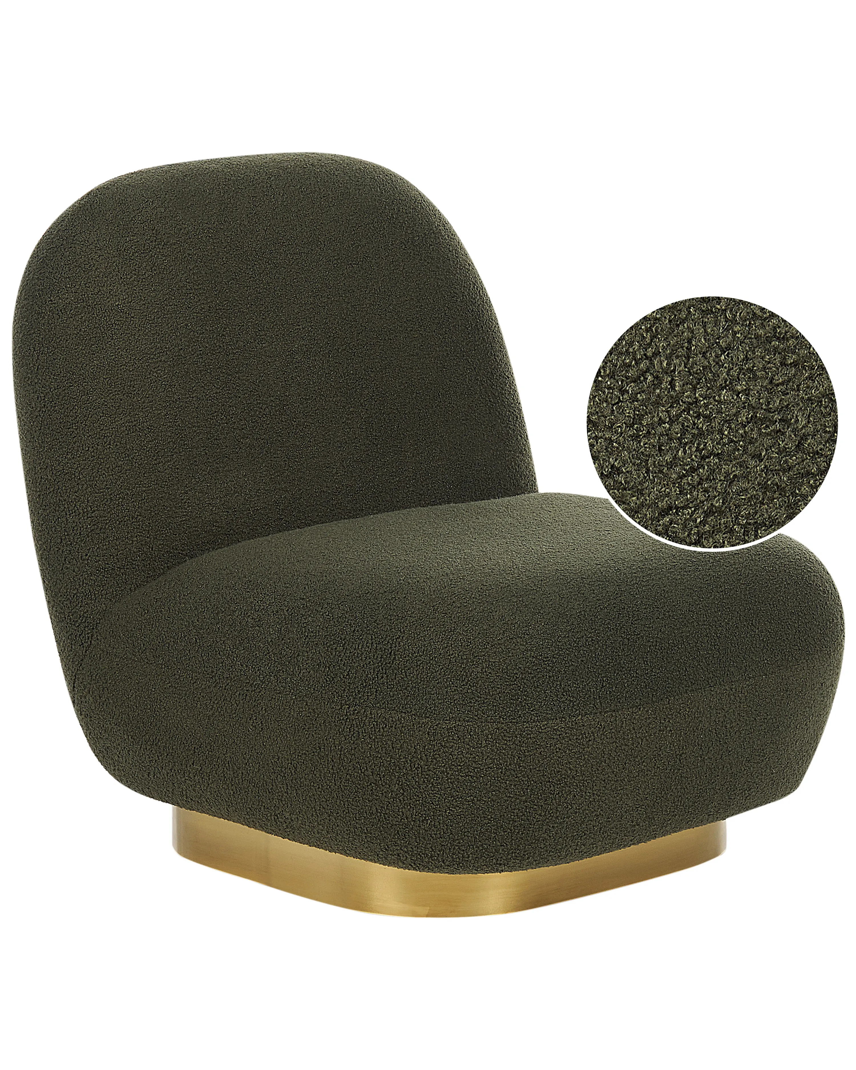 Fauteuil LOVIISA Bouclé Donkergroen