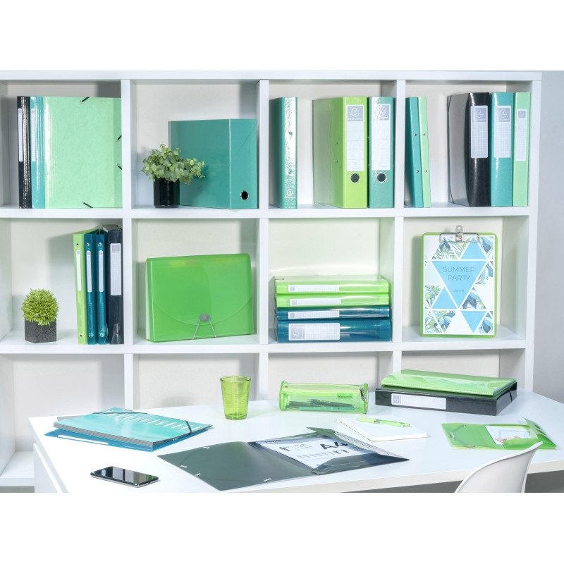 Classeur 2 anneaux plastifié Exacompta Iderama A4 maxi - Dos 4 cm couleurs assorties