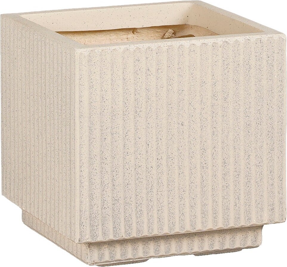 Mica Decorations bloempot Quito beige 19 x 19 x 19 cm