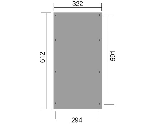 Enkele carport weka Optima 322x612 cm drukgeïmpregneerd