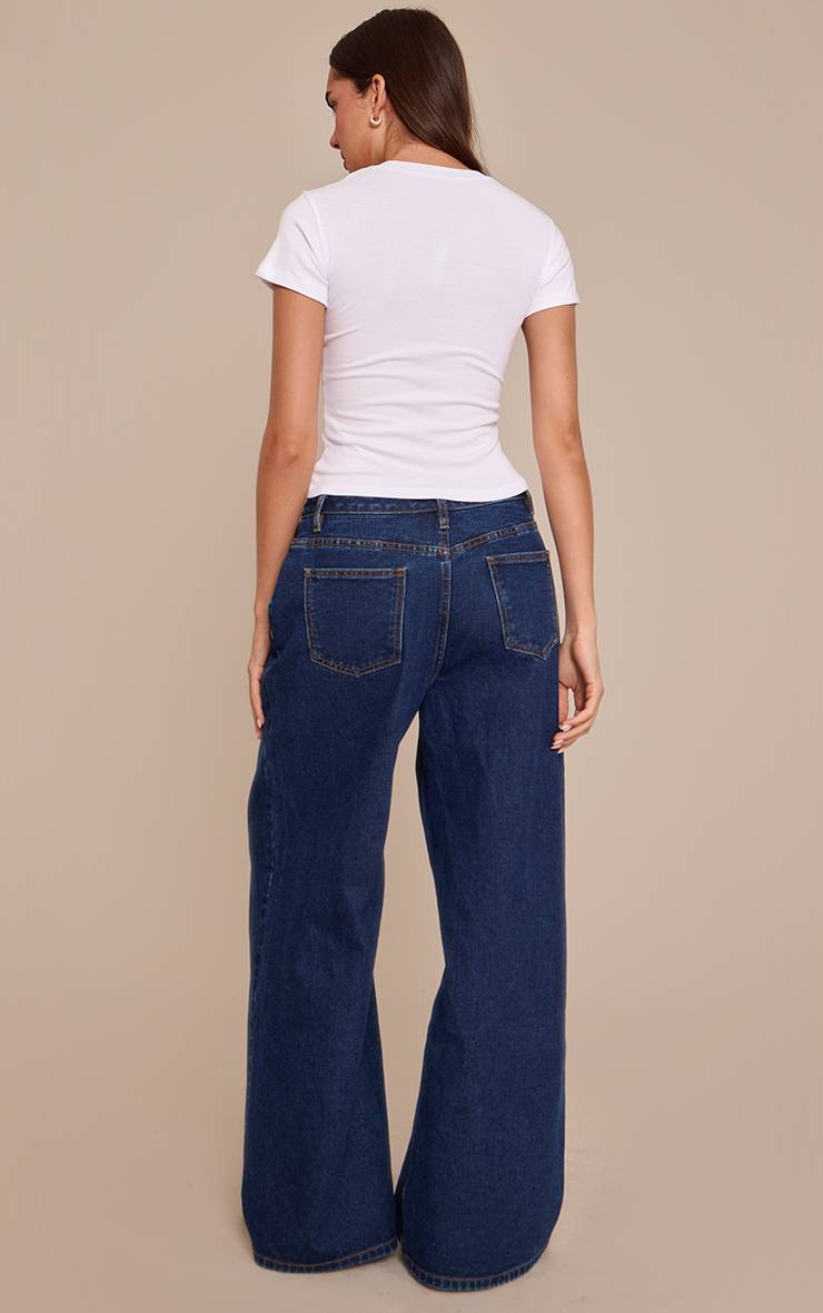 Bleu Indigo Jean Large Slouchy Asymétrique Extrême Chocolat