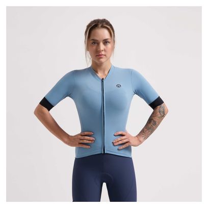 Maillot Manches Courtes Velo Rogelli Signature - Femme - Bleu