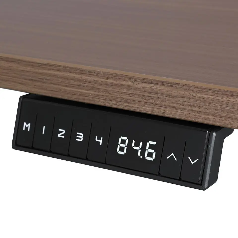 Elektrisch verstelbaar bureau - 160x80 cm - Dual motor - Zwart / Donker eiken