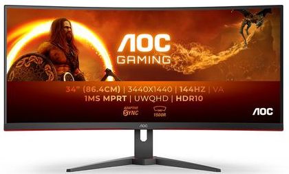 AOC CU34G2XE - WQHD Ultrawide Curved Gaming Monitor - 144Hz - 34 Inch
