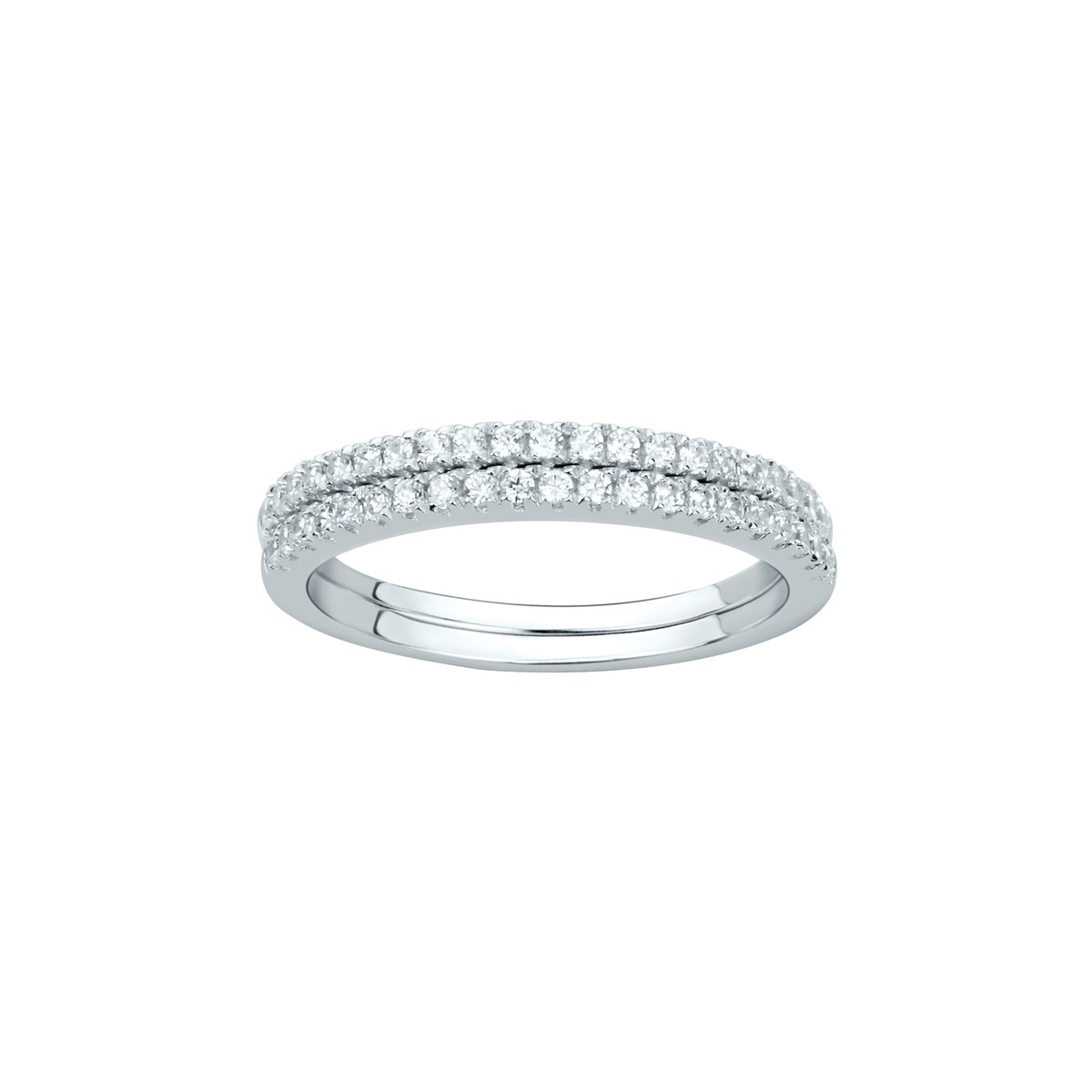 Alliance en Argent avec oxyde de zirconium blanc