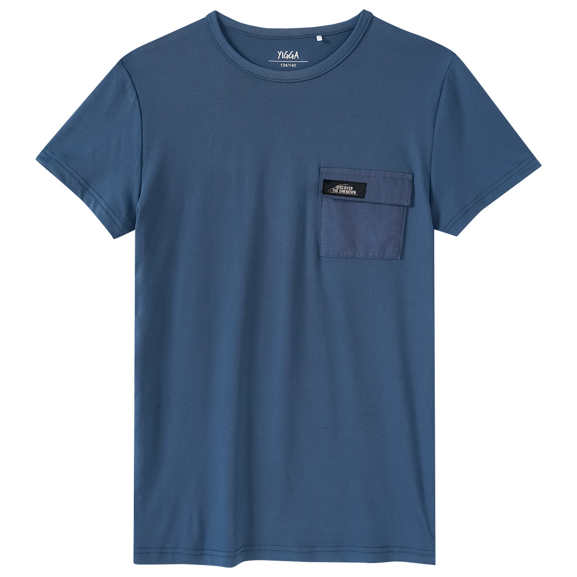 Yigga Kinder T-Shirt mit Brusttasche blau