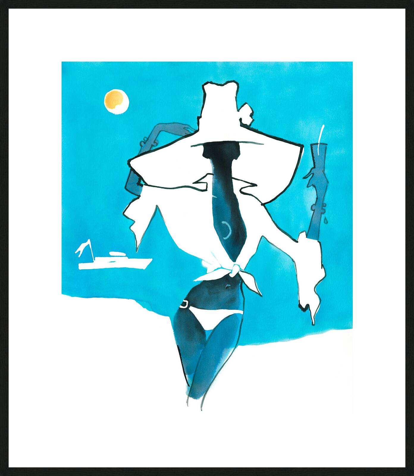Girl with a yacht by Eduard Erlikh - Limited Edition. Edition of: 150. Signed.