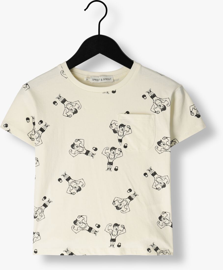 Sproet & Sprout ecru sproet & sprout t-shirt t-shirt pocket strong man print