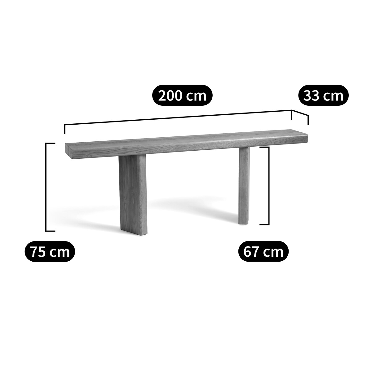 AM.PM<br>Console em eik, L200 CM, Olaga
