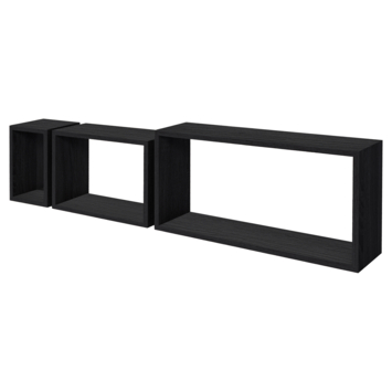 Duraline kubus zwart eik 60x30x15 cm 18mm set 3 stuks