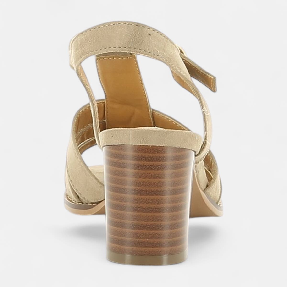 Nu-pieds à talon compensé Femme beige
